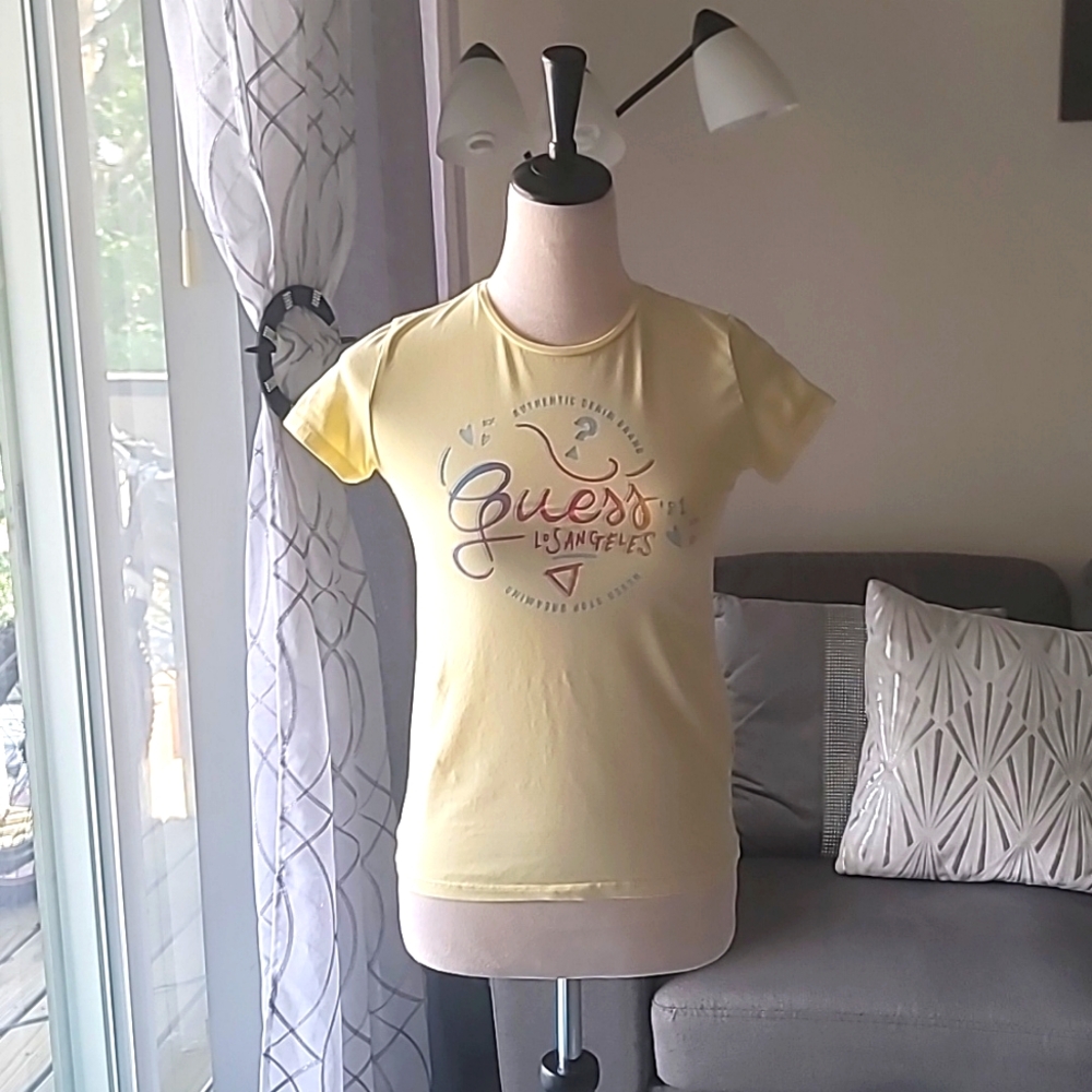 Guess kid light yellow shirt size 14